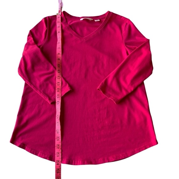 2/$10 MOVING SALE Weatherproof Vintage Women's 3/4 Sleeve V Neck T-shirt Pink - Picture 13 of 15